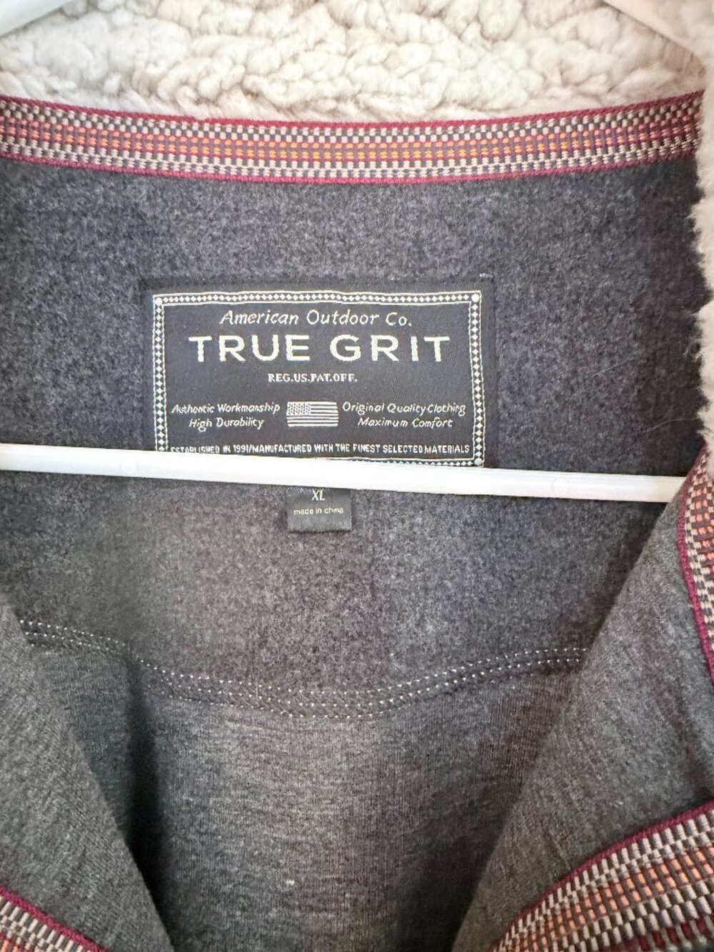 True Grit Quarter Zip Pullover Fleece-XL